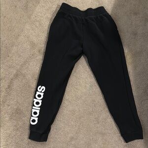 Adidas Black Joggers with Tapered Fit and Elastic Waistband